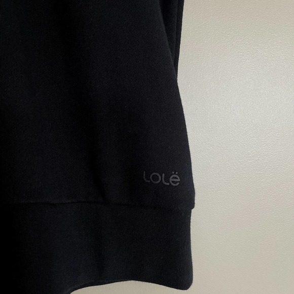 Lole Agda Short Sleeve Tee Black Size Large Sweatshirt Terry Material Athleisure - Picture 9 of 16